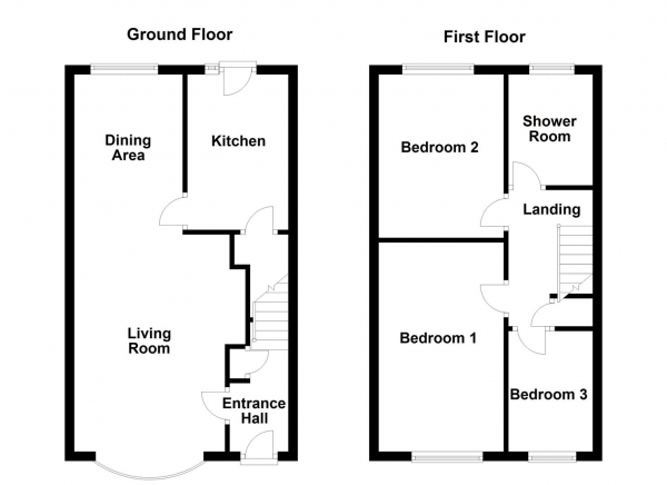 Floor Plan Image for 3 Bedroom Town House for Sale in Cedar Avenue, Ossett