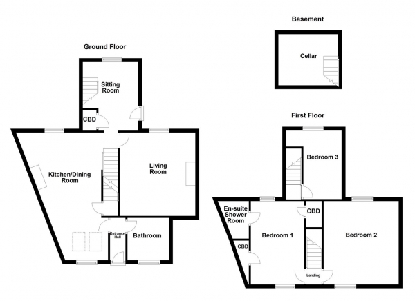 Floor Plan Image for 3 Bedroom Detached House for Sale in Cross Road, Middlestown, Wakefield