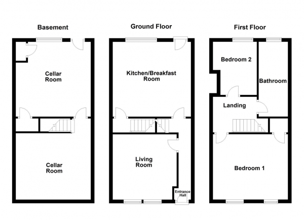 Floor Plan Image for 2 Bedroom Terraced House for Sale in Wakefield Road, Dewsbury