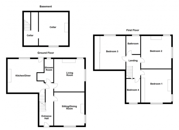 Floor Plan Image for 4 Bedroom Semi-Detached House for Sale in Boldgrove Street, Dewsbury