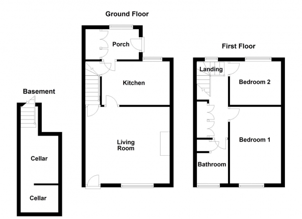 Floor Plan Image for 2 Bedroom End of Terrace House for Sale in Wycliffe Street, Ossett