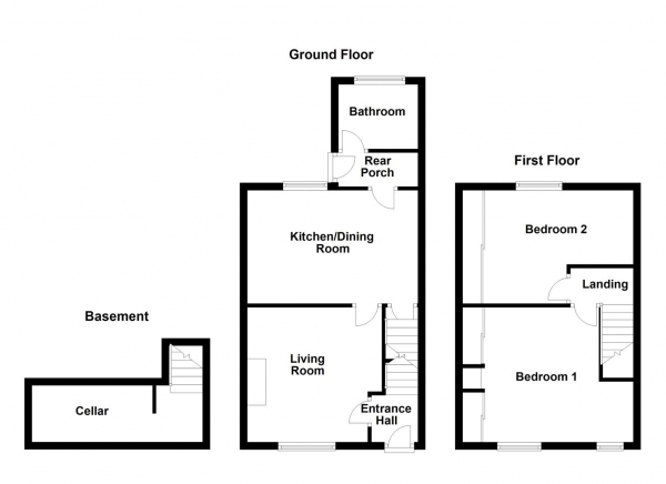 Floor Plan Image for 2 Bedroom Terraced House for Sale in Netherton Lane, Netherton, Wakefield