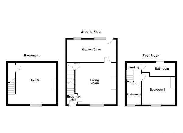 Floor Plan Image for 2 Bedroom Terraced House for Sale in Intake Lane, Ossett