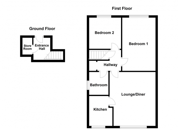 Floor Plan Image for 2 Bedroom Flat for Sale in Green Park Avenue, Ossett