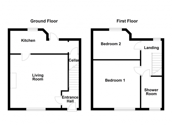 Floor Plan Image for 2 Bedroom End of Terrace House for Sale in Wycliffe Street, Ossett