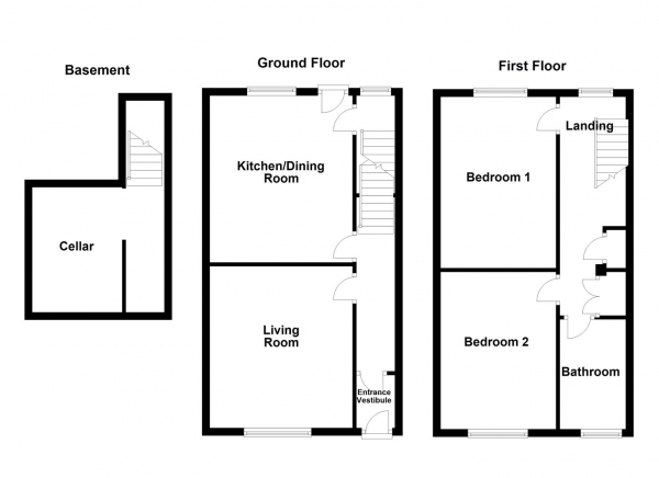 Floor Plan Image for 2 Bedroom End of Terrace House for Sale in Cross Ryecroft Street, Ossett