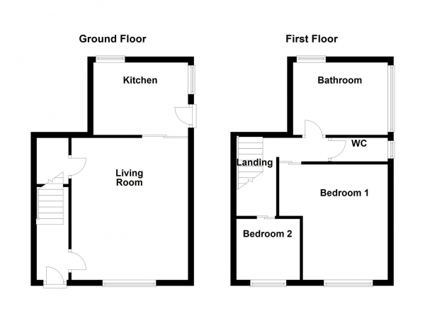 Floor Plan Image for 2 Bedroom End of Terrace House for Sale in wood street, Ossett