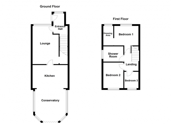 Floor Plan for 3 Bedroom Semi-Detached House for Sale in Heath Road, Dewsbury, WF12, 8QB -  &pound249,500