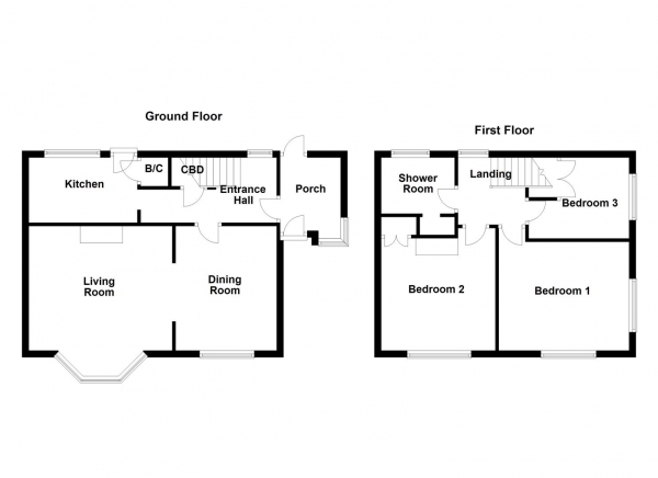 Floor Plan for 3 Bedroom Semi-Detached House for Sale in Maple Road, Dewsbury, WF12, 8PH -  &pound160,000