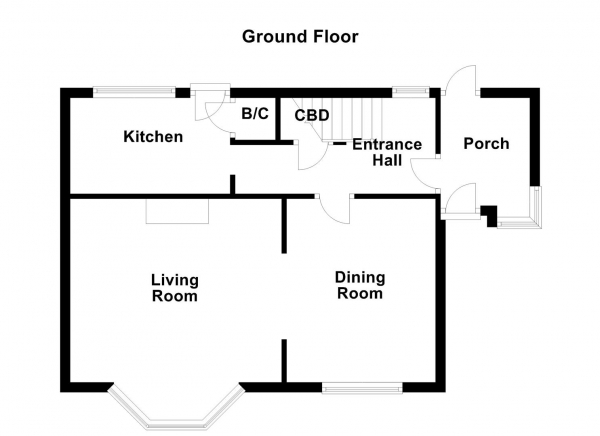 Floor Plan for 3 Bedroom Semi-Detached House for Sale in Maple Road, Dewsbury, WF12, 8PH -  &pound160,000