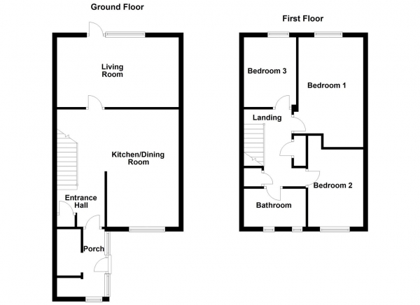 Floor Plan Image for 3 Bedroom Terraced House for Sale in Pildacre Brow, Ossett