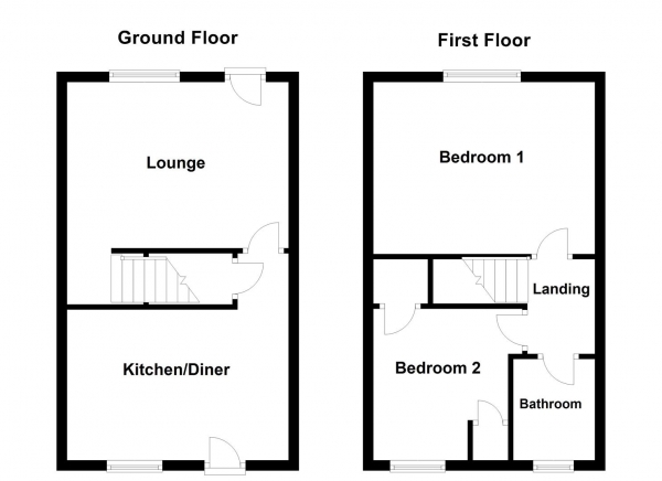 Floor Plan Image for 2 Bedroom Town House for Sale in Nettleton Chase,, Ossett