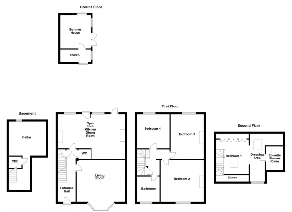 Floor Plan Image for 4 Bedroom Terraced House for Sale in Grosvenor Road, Upper Batley