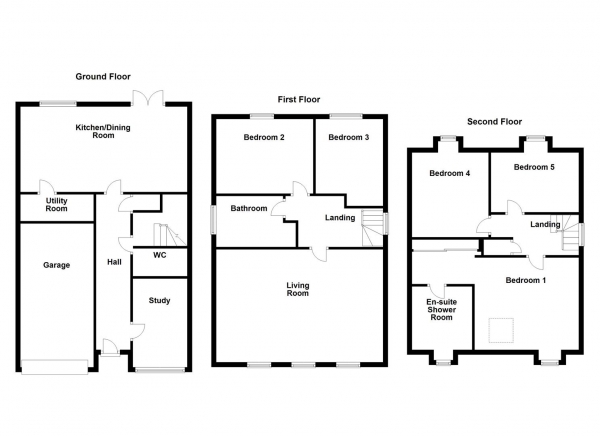 Floor Plan Image for 5 Bedroom Detached House for Sale in Stanton Close, Ossett