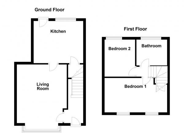 Floor Plan Image for 2 Bedroom End of Terrace House for Sale in Ingfield Avenue, Ossett