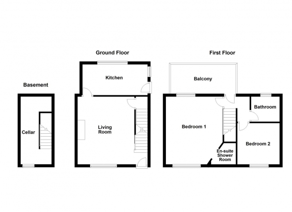 Floor Plan Image for 2 Bedroom End of Terrace House for Sale in High Street, Hanging Heaton, Batley