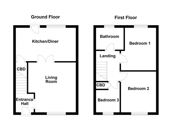 Floor Plan Image for 3 Bedroom Semi-Detached House for Sale in Crown Flatt Way, Dewsbury