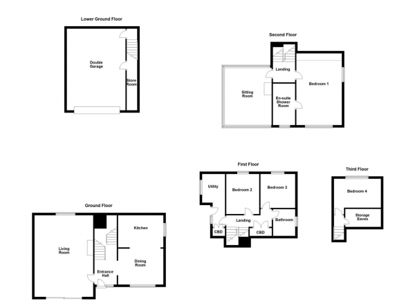 Floor Plan Image for 4 Bedroom Detached House for Sale in Daleside, Dewsbury