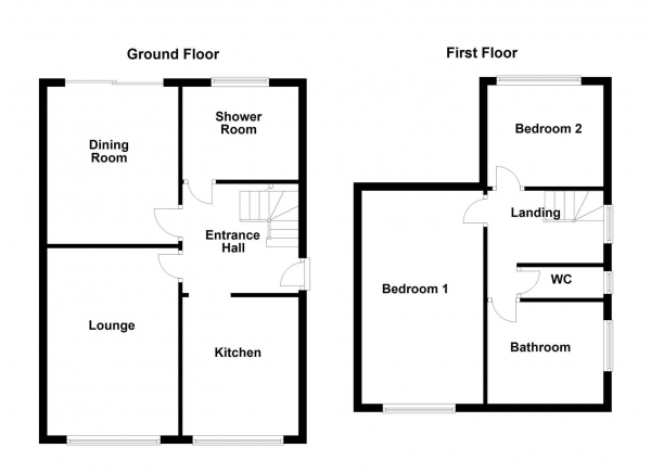 Floor Plan Image for 2 Bedroom Semi-Detached Bungalow for Sale in Cross Street, Ossett