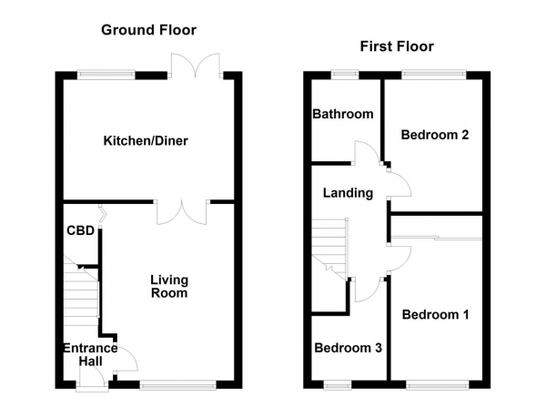 Floor Plan Image for 3 Bedroom Town House for Sale in Ealing Court, Batley