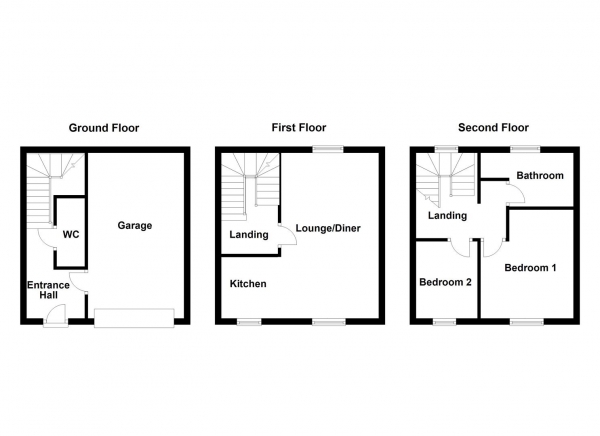 Floor Plan Image for 2 Bedroom Semi-Detached House for Sale in Old Church Street, Ossett