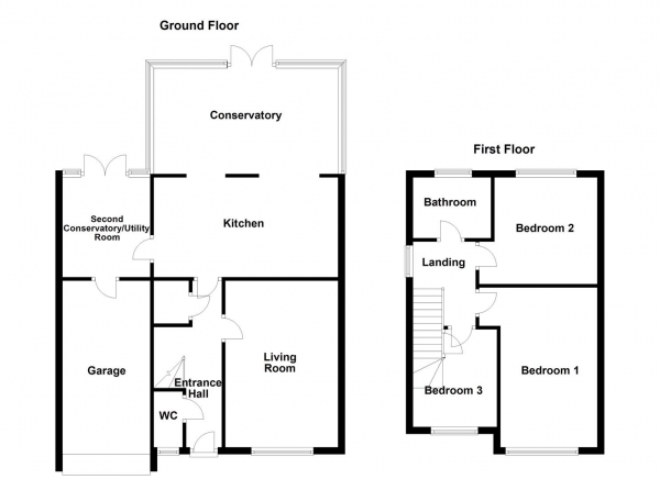 Floor Plan Image for 3 Bedroom Detached House for Sale in Crown Flatt Way, Dewsbury