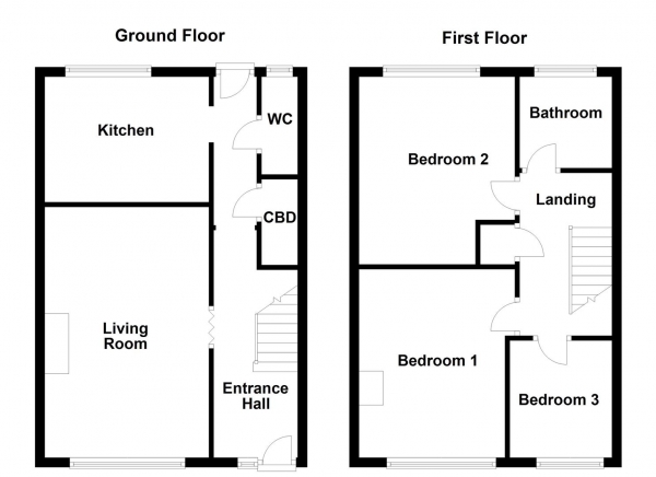 Floor Plan Image for 3 Bedroom Town House for Sale in Pickering Drive, Ossett