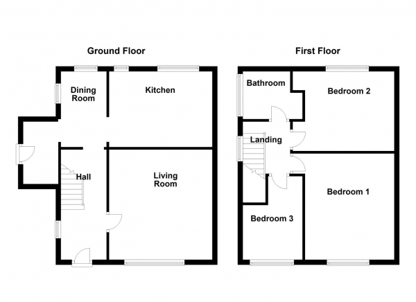 Floor Plan Image for 3 Bedroom Semi-Detached House for Sale in Savile Street, Emley, Huddersfield