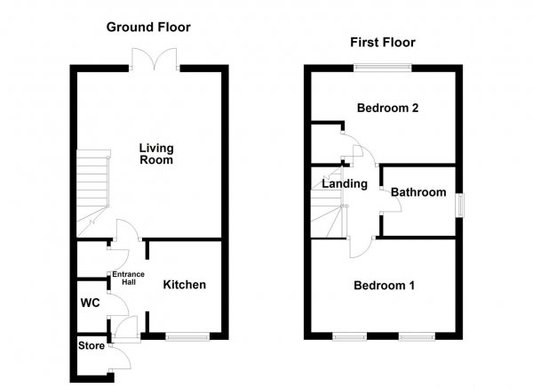 Floor Plan Image for 2 Bedroom Property for Sale in Pavilion Court, Chickenley, Dewsbury