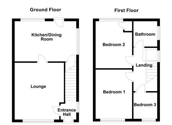 Floor Plan Image for 3 Bedroom Semi-Detached House for Sale in Crown Close, Dewsbury