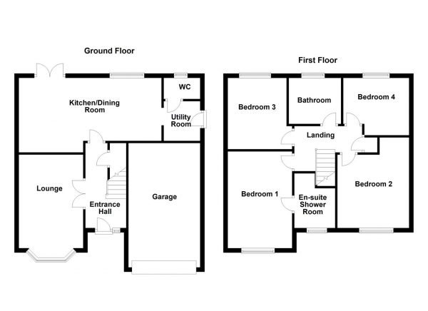 Floor Plan Image for 4 Bedroom Property for Sale in Amberwood Chase, Dewsbury