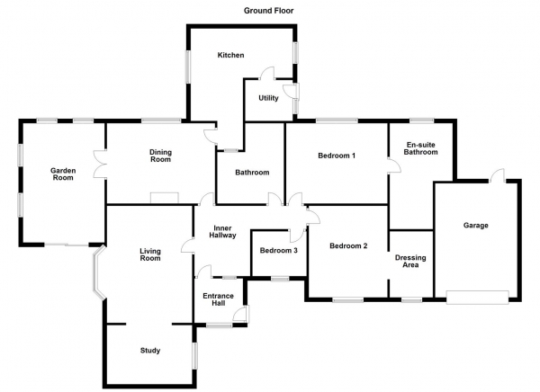 Floor Plan Image for 3 Bedroom Detached Bungalow for Sale in Sandy Lane, Middlestown, Wakefield