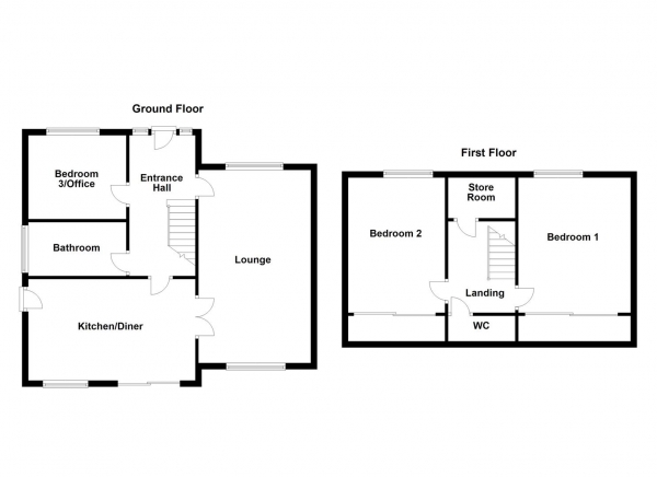 Floor Plan Image for 3 Bedroom Detached Bungalow for Sale in Staincliffe Road, Dewsbury