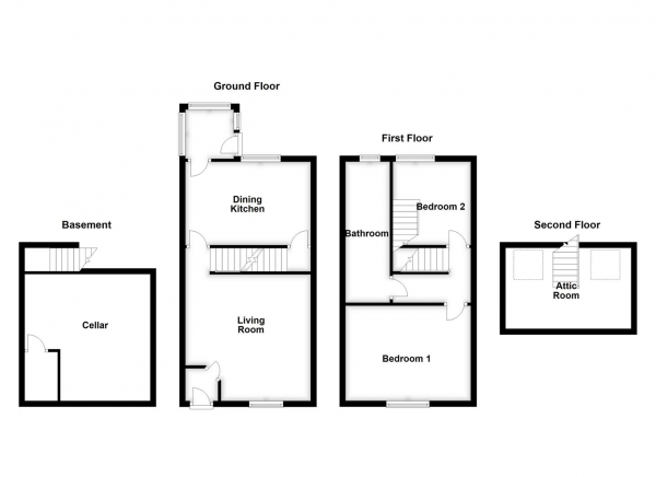 Floor Plan Image for 2 Bedroom Terraced House for Sale in Overthorpe Road, Dewsbury