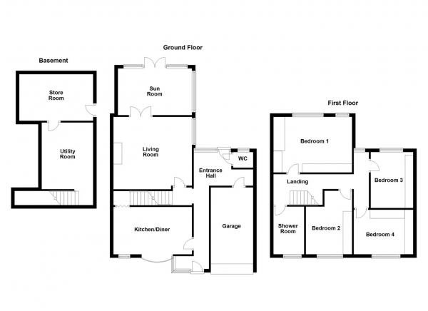 Floor Plan Image for 4 Bedroom Detached House for Sale in Runtlings Lane, Ossett