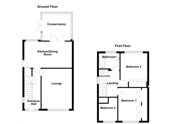 Floor Plan Image for 3 Bedroom Semi-Detached House for Sale in Pennine Road, Dewsbury