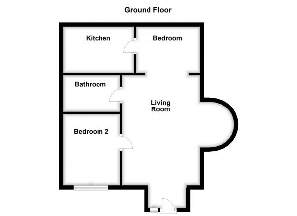 Floor Plan Image for 1 Bedroom Flat for Sale in Bank Street, Dewsbury