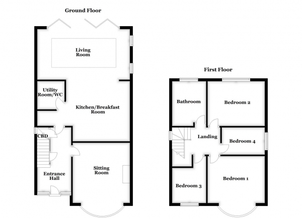 Floor Plan Image for 4 Bedroom Detached House for Sale in Kingsway, Ossett