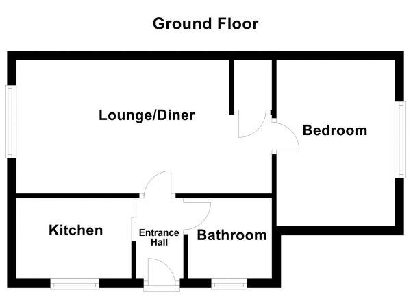 Floor Plan Image for 1 Bedroom Ground Flat for Sale in Park Court, Ossett