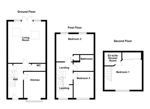 Floor Plan Image for 3 Bedroom Semi-Detached House for Sale in Jilling Gardens, Earlsheaton