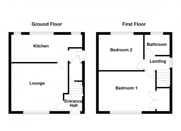 Floor Plan for 2 Bedroom Property for Sale in Bridle Lane, Ossett, WF5, 9PT -  &pound170,000