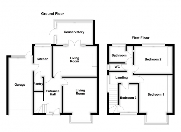 Floor Plan Image for 3 Bedroom Semi-Detached House for Sale in Ullswater Avenue, Dewsbury