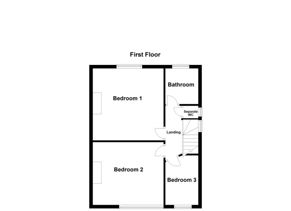 Floor Plan for 3 Bedroom Semi-Detached House for Sale in Torridon Road, Hanging Heaton, Dewsbury, WF12, 7NX -  &pound250,000