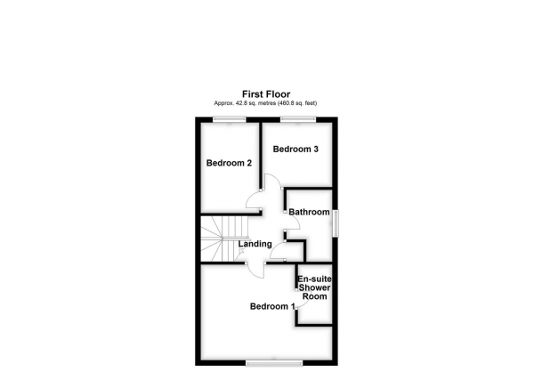 Floor Plan for 3 Bedroom Semi-Detached House for Sale in Greenacres Close, Ossett, WF5, 9SB -  &pound244,000