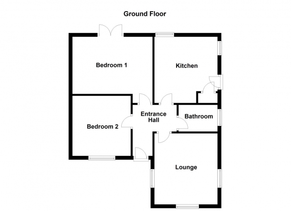 Floor Plan for 2 Bedroom Detached Bungalow for Sale in Glebe Gate, Dewsbury, WF12, 0JX -  &pound209,950