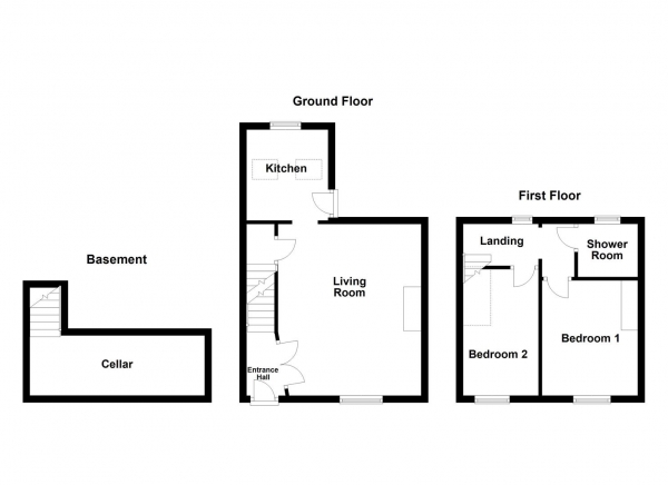 Floor Plan Image for 2 Bedroom Terraced House for Sale in Upper Lane, Netherton, Wakefield