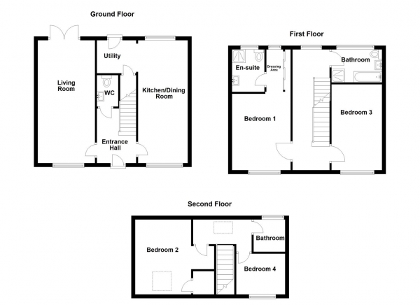 Floor Plan Image for 4 Bedroom Detached House for Sale in Amberwood Chase, Dewsbury