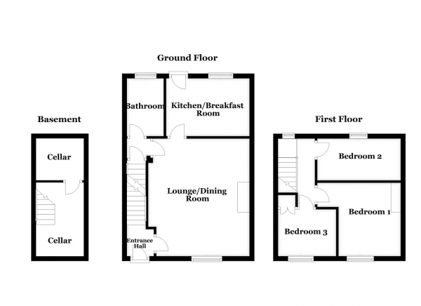 Floor Plan Image for 3 Bedroom End of Terrace House for Sale in Park Square, Ossett