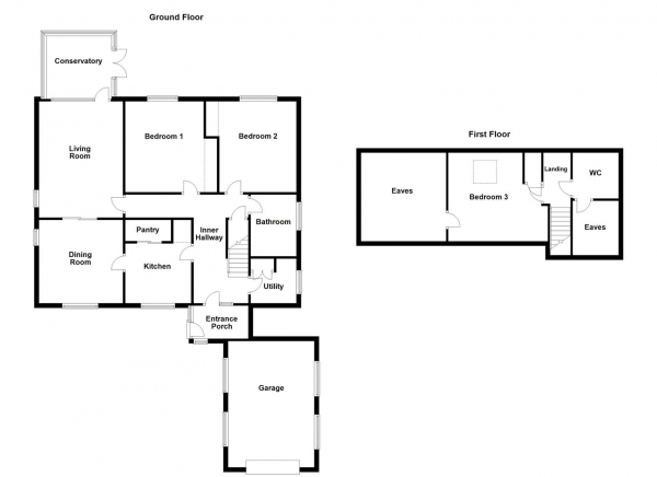 Floor Plan Image for 3 Bedroom Detached Bungalow for Sale in Old Road, Overton, Wakefield