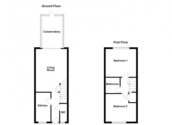 Floor Plan Image for 2 Bedroom Town House for Sale in Berryfield Garth, Ossett